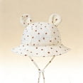 thumbnail image 3 of HomeGardon Children's Cute Bunny Ear Baby Hat with Adjustable Chin Strap Summer Floral Print Sun Hat for Toddler Girls UPF 50+ Protection Outdoor, 3 of 6