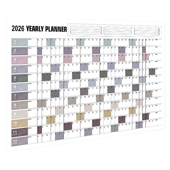 GAXIRE 2026 Large Wall Calendar Poster Jumbo Paper Planner for Home Office Organization and Monthly Planning