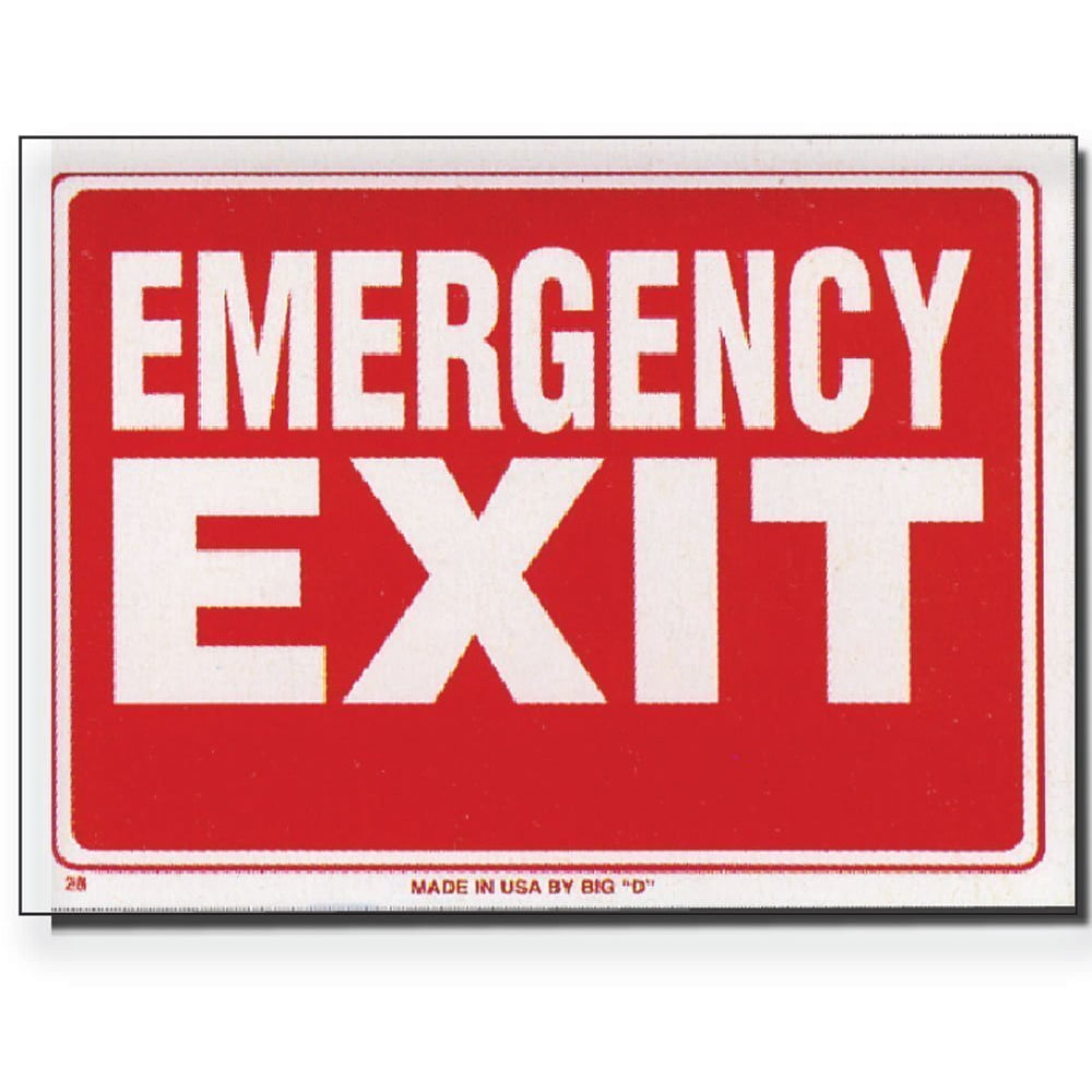 3 Pk, Bazic Products 12 in. x 16 in. Emergency Exit Sign - Walmart.com ...
