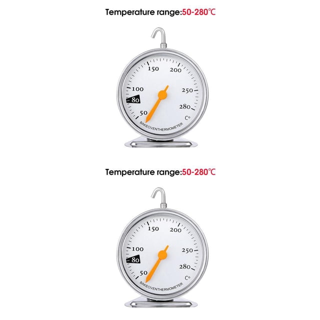 Transemion Stainless Steel Baking Oven Cooker Heat Resistant Kitchen Utensils Temperature Gauge Grilling Roasting 50-280 ℃ 2PCS