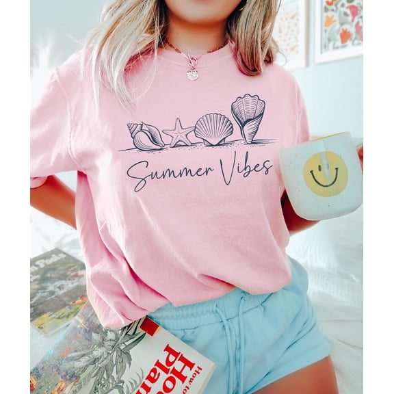 Seashell Summer Coastal Aesthetic Beach Vibes Ocean T-Shirt - All Size S-5XL
