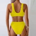 thumbnail image 2 of Bigersell Womens Tankinis Sets with Boy Shorts, Striped Print Two Piece Swimsuits, Soft Cut Padded Tankinis Bathing Suits Swimwear 2 Piece Bikini Sets Yellow XL, 2 of 9