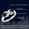 thumbnail image 2 of Gem Stone King 925 Sterling Silver Black Onyx Infinity Promise Ring for Women (0.91 Cttw, Oval 6X4MM, Gemstone Birthstone, Available in Size 5, 6, 7, 8, 9), 2 of 6