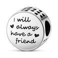 thumbnail image 3 of MULA 925 Sterling Silver Charms for Bracelet Best Friend Forever Round Bead Women Family, 3 of 7