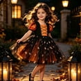 thumbnail image 2 of Odeerbi Kids Girls Halloween Princess Dress Puff Sleeve Tulle Tutu Dress Party Gown, 2 of 5