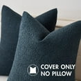 thumbnail image 2 of SANMADROLA Set of 2 Textured Boucle Throw Pillow Covers 18x18 Inch Accent Solid Pillow Cases Cozy Soft Decorative Couch Cushion Case for Chair Sofa Bedroom Living Room Home Decor, Gray Blue, 2 of 6