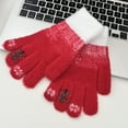 thumbnail image 1 of Guantes Rojos Cálidos con Forma de Árbol de Navidad para Mujer | Compatibles con Pantallas Táctiles, Ideales para Ciclismo En Invierno y Estudiantes | Material de Poliéster Resistente | Tamaño: 20 X, 1 of 6