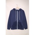 thumbnail image 1 of POGLIP Women's Dark Blue Zip-Up Pocket Drawstring Hoodie Jacket, 1 of 6