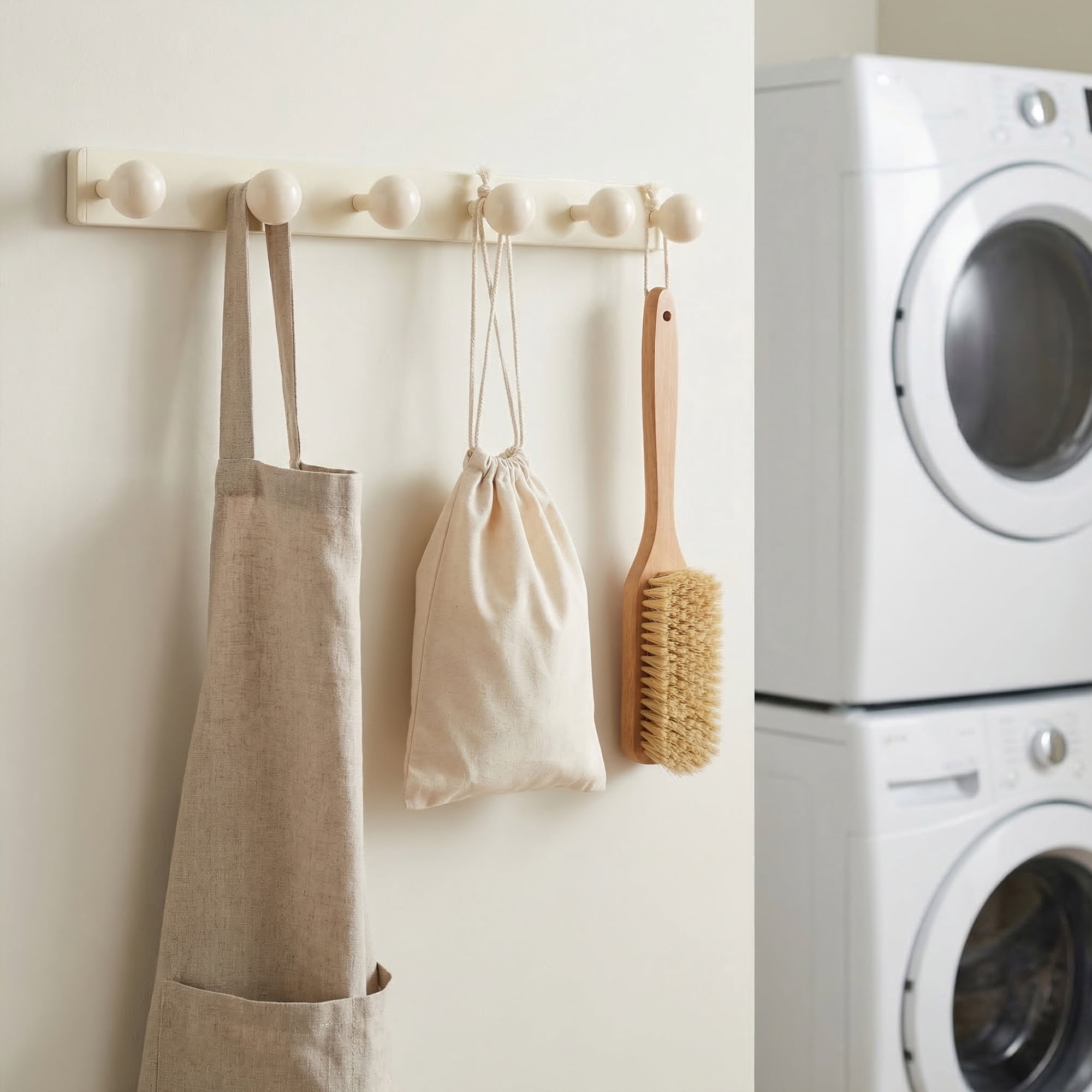 Unique Bargains Coat Rack Wall Mount Aluminum Wood Hook for Entryway White 18.9"x1.6"