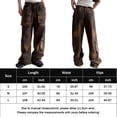 thumbnail image 2 of Pantalones Pantalones sueltos de mujer con bolsillos grandes Pantalones holgados con cordón Ropa de calle femenina Ygjytge Marrón L para Mujer, 2 of 6