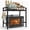 black, variant on 2-Tier Microwave Shelf, Expandable - Heavy Duty Microwave Stand for Countertop & Kitchen with 8 Hooks - For Oven, Coffee Maker & (black)