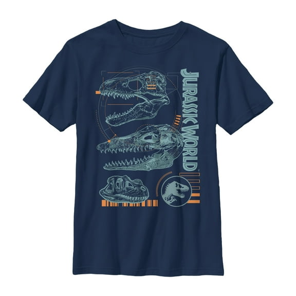 Boy's Jurassic World: Fallen Kingdom Fossil Skulls  Graphic Tee Navy Blue Large
