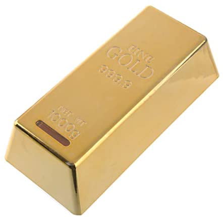 Gold Bullion Bar Piggy Bank Brick Coin Bank Saving Money Box #ORP 