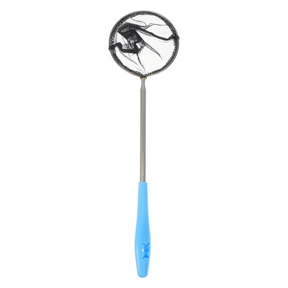 ULTNICE Portable Fishing Net with Stainless Steel Pole for Catching Fish and Shrimp Blue Compact Design Easy to Carry