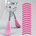 thumbnail image 5 of 1 Pce Recourbe-Cils Portable et 15 Coussinets en Silicone, Poignée Courbée en Acier Inoxydable, Recourbe-Cils, Courbure et Forme, Sans Danger pour les Cils, Lissage des Cils, Grands Yeux, Convient aux Cils des Femmes, 5 of 5
