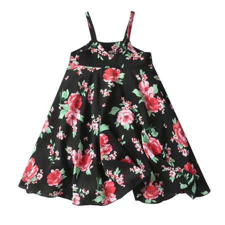 

Xingqing Girls Casual Spaghetti Strap Sleeveless Halter Loose Style Dress