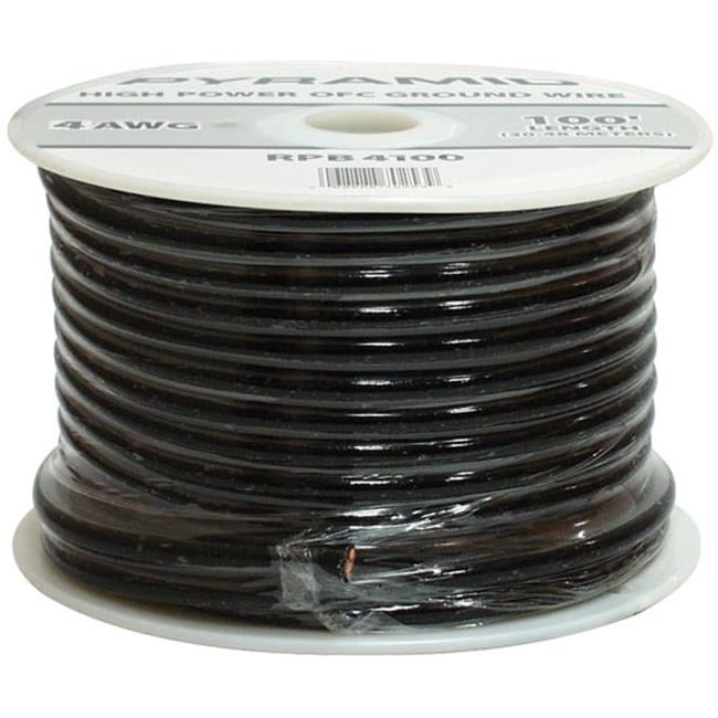 Pyramid RPB825 Ground Wire 8-Gauge OFC Cable Wire Translucent Flexible 25 Feet Black