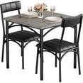 thumbnail image 1 of 3-piece small dining mesa set para 2 con cushioned sillas, gray forrado para kitchen, apartment dining room in small spaces, 1 of 8