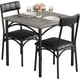 thumbnail image 1 of 3-piece small dining mesa set para 2 con cushioned sillas, gray forrado para kitchen, apartment dining room in small spaces, 1 of 8