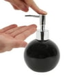 thumbnail image 3 of Unique Bargains 1 Pc Simple Round Soap Pump Dispenser for Bathroom Hotel 300ml Black Silver Tone, 3 of 6