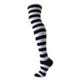 thumbnail image 2 of Paire de Chaussettes Larges Rayées Noires et Blanches pour Femmes (Noir & Blanc), 2 of 4