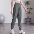 thumbnail image 1 of Pantalones deportivos de cintura alta de nailon para otoño e invierno, con puntera hasta la pierna, holgados, adelgazantes, informales, para yoga, fitness y correr, 1 of 5