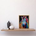 thumbnail image 2 of Rainbow Striped Zebra Colourful Vibrant Bold Psychedelic Neon Impact Artwork Framed Wall Art Print A4, 2 of 5