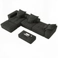 thumbnail image 6 of Modern Oversized Chenille Fabric Sectional Sofa 184cm with 6 Pillows, 6 of 24