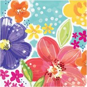 Creative Converting Spring Floral Napkins, 6.5, Purple, Yellow, Pink, and Blue