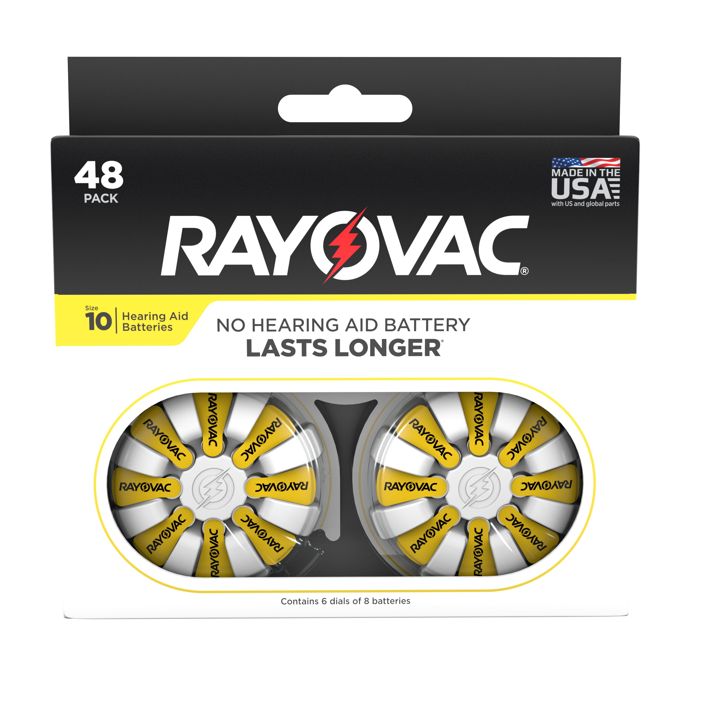 Rayovac Size 10 Hearing Aid Batteries (48 Pack), Size 10 Batteries