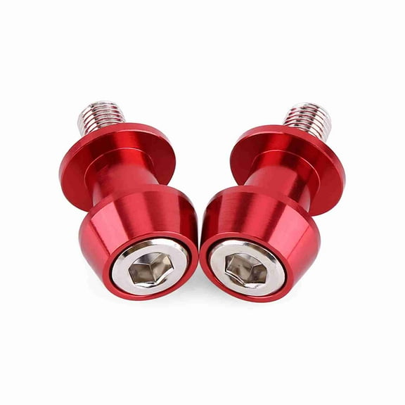 Motorcycle CNC Aluminium Alloy Swing Arm Spool Sliders Stand Swingarm Bobbins(8mm, Red)
