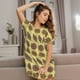 thumbnail image 3 of Fotbe Bohemia Bata de Dormir para Mujer con Estampado, Camisón de Algodón de Manga Corta, Ropa de Dormir Casual, 3 of 6