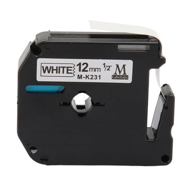 Reemplazo de cinta de etiquetas Negro sobre blanco 23 pies de longitud Impresión transparente Cinta para impresora de etiquetas resistente al agua para LM210D LP420 LM500TS 12 mm/0,47 pulgadas