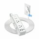 thumbnail image 1 of NTONPOWER Regleta de enchufe plano, protector contra sobretensiones de cable de extensión de 15 pies, 6 salidas de CA amplias con 3 puertos USB (1 USB C), montaje en pared, protector contra sobretensi, 1 of 5