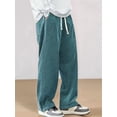 thumbnail image 5 of Mens Corduroy Casual Pants Fashion Loose Fit Wide Leg Straight Sweatpants Elastic Waist Drawstring L, 5 of 9