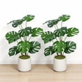 thumbnail image 2 of 30'' Artificial Monstera Deliciosa Plant with White Pot, 2 pcs / set, 2 of 12