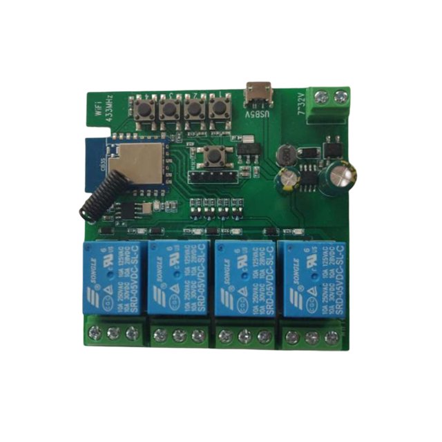 Módulo de interruptor de luz inteligente Bearachild 4 canales DC 5/12/32V RF433