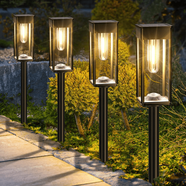 Kidsjoy Solares Luces para Exteriores, Paquete de 8 Luces Solares Brillantes para Exteriores, Luces Solares Impermeables para Jardín IP65, Iluminación de Paisaje con Energía Solar para Patio, Pasarela, Camino de Entrada (Blanco Cálido)