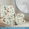 thumbnail image 4 of Renewold Western Cowboy Cactus Cute Oversized Recliner Cover Stay in Place Lazy Boy Recliner Chair Cover 4 Pieces Washable Reclining Seat Cover for Home Living Room Decoration, 4 of 8