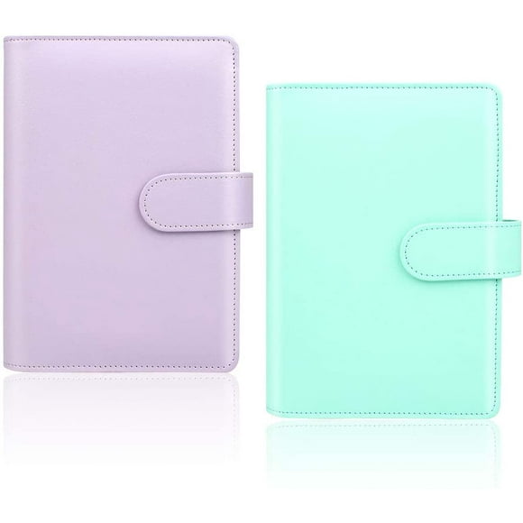 2 PCS Leather Notebook Binder, A6 PU Leather Ring Binder 6-Ring Notebook Binder Refillable Notebook Binder