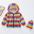 thumbnail image 5 of Curuila Kids Infant Girls Coat With Zipper Long Sleeve Striped Print Hooded Jacket For Girls Summer Lightweight Casual Outerwear Size 4-5 Years, 5 of 8