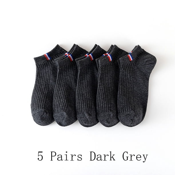 5 pares de calcetines finos de verano para bote de mezcla de colores lisos, calcetines casuales para hombre, calcetines transpirables absorbentes de sudor, calcetines de calibración