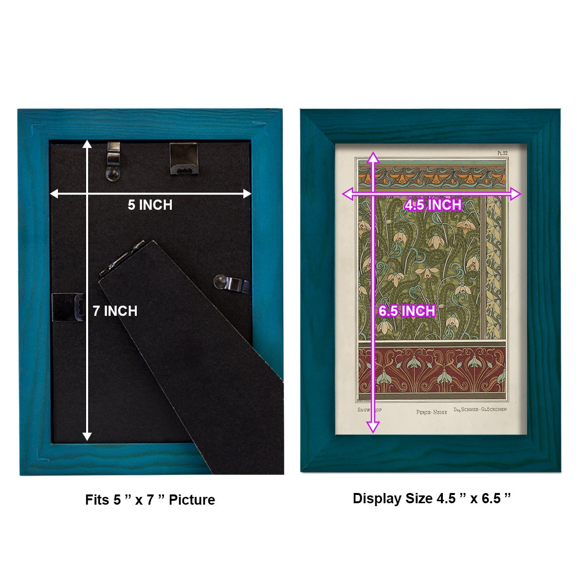 Nouveau Decorative VI - Framed Print w/glass - Ocean Blue
