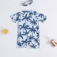 thumbnail image 4 of Rggeeun Toddler Boys Swimsuit Set 1Pc Coconut Tree Pattern Short Sleeve Crew Neck Front Zipper Elastic Above Knee for Summer Water Sports Versatile Swim Wear,Blue,2-3 Years, 4 of 8