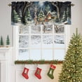 thumbnail image 4 of Christmas Valances for Windows, 54 x 18in, Snowflakes Evergreen Bonfire Fox Cartoon Rod Pocket Kitchen Valance Curtain Light Filtering Window Treatments for Living Room Bedroom, 1 Panel, 4 of 7