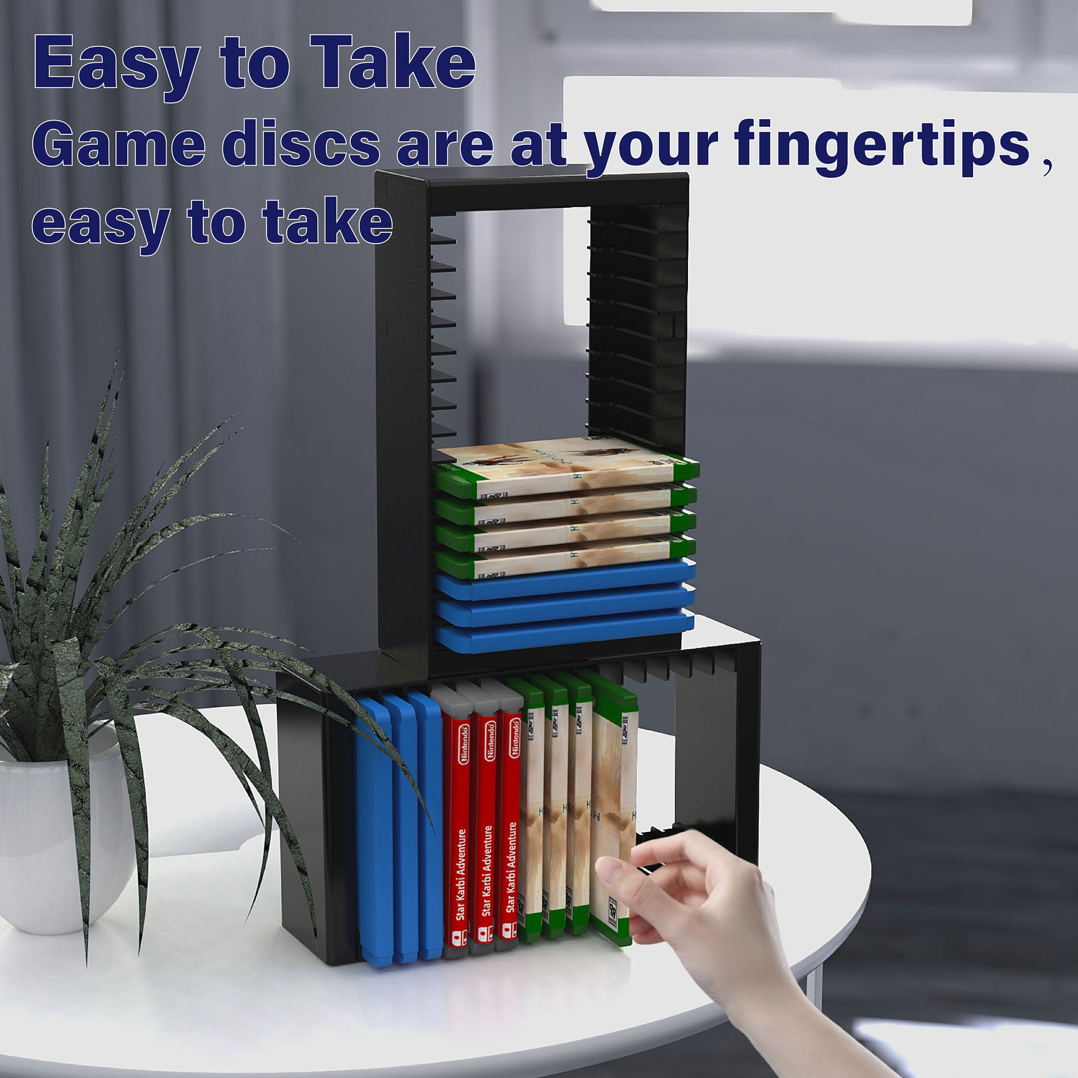 Game Storage Tower Holder, Universal Wall Mount Game Organizers Storage for Nintendo Switch 2/ PS5/4/ XboxOne/Series, 2Pack