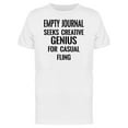 thumbnail image 1 of Empty Journal: Seeks Genius T-Shirt Men -Image by Shutterstock, Male 3X-Large, 1 of 2