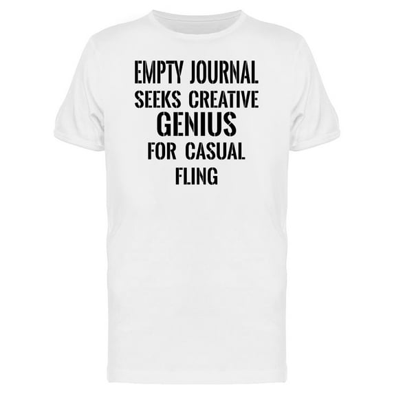 Empty Journal: Seeks Genius T-Shirt Men -Image by Shutterstock, Male 3X-Large