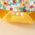 thumbnail image 5 of HUANBAI Infant Girls Short Sleeve Ribbed Floral Romper Newborn Bodysuits Dress Headbands Set Romper Bodysuit, 5 of 7