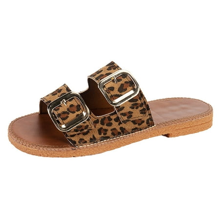 

zuwimk Sandals For Women Dressy Summer Women s Summer Sandal Shoes with Adjustable Ankle Buckle T-Strap Brown